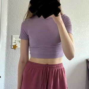 SHEIN Lavender Crop Tee